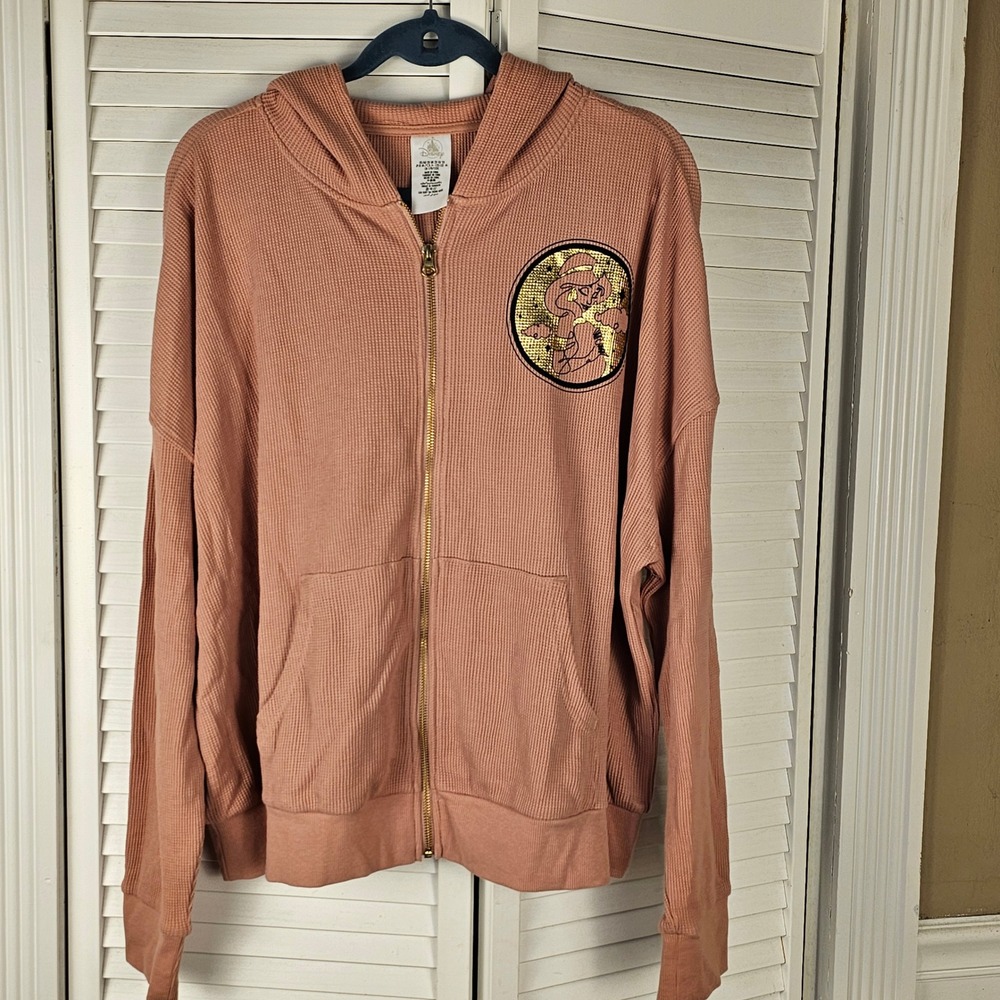 Disney Parks Womens Thermal Aladdin Jasmine Rajah Full Zip Hoodie Jacket 2X